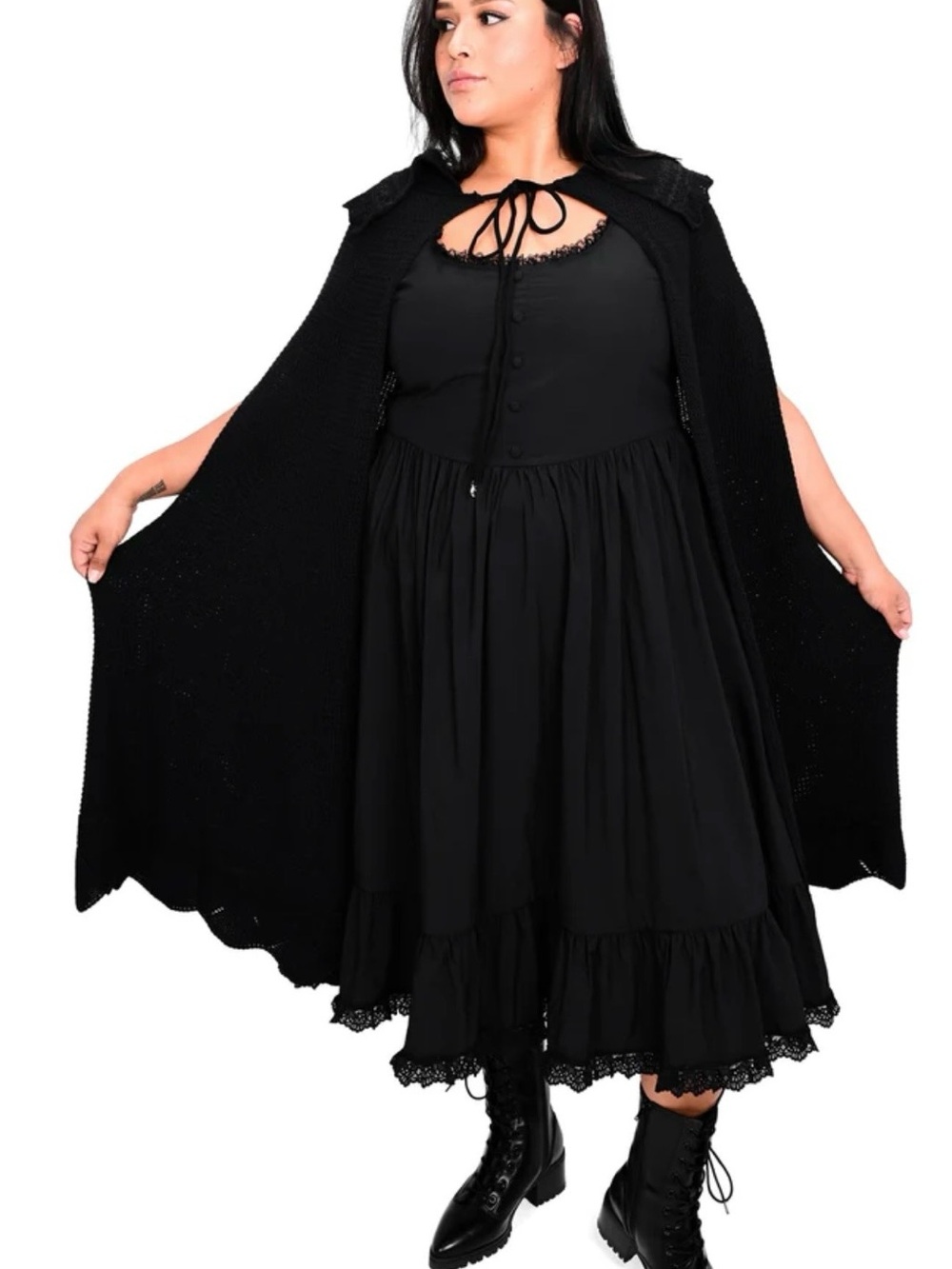Foxblood Black Knit Cape - Picture 3 of 7